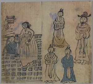 Scène de genre, 1 sur 4, 19ème siècle - Korean School